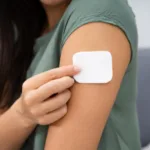 Diagram of abuse deterrent formulation strategies in transdermal patches showing aversive agents and antagonists